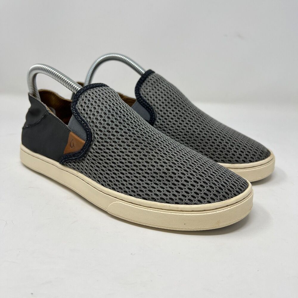 Olukai Pehuea Shoes Women’s 8.5 Blue Mesh Comfort Slip On Loafer Mule Sneakers